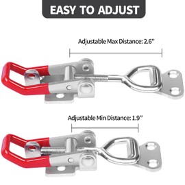 Vicuna R Heavy Duty Toggle Latch Clamp 4002, Adjustable Toggle Clamp Latch With Lock Hole, 550Lbs Holding Capacity Pull Latch for Smoker Lid Jig, Tool Box Case 2Pack (with 10PCS Screws)