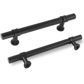goldenwarm Black Cabinet Pulls 10 Pack Kitchen Cabinet Handles - LST18BK160 Matte Black Cabinet Pulls Modern Cabinet Hardware Handles for Dresser Drawers