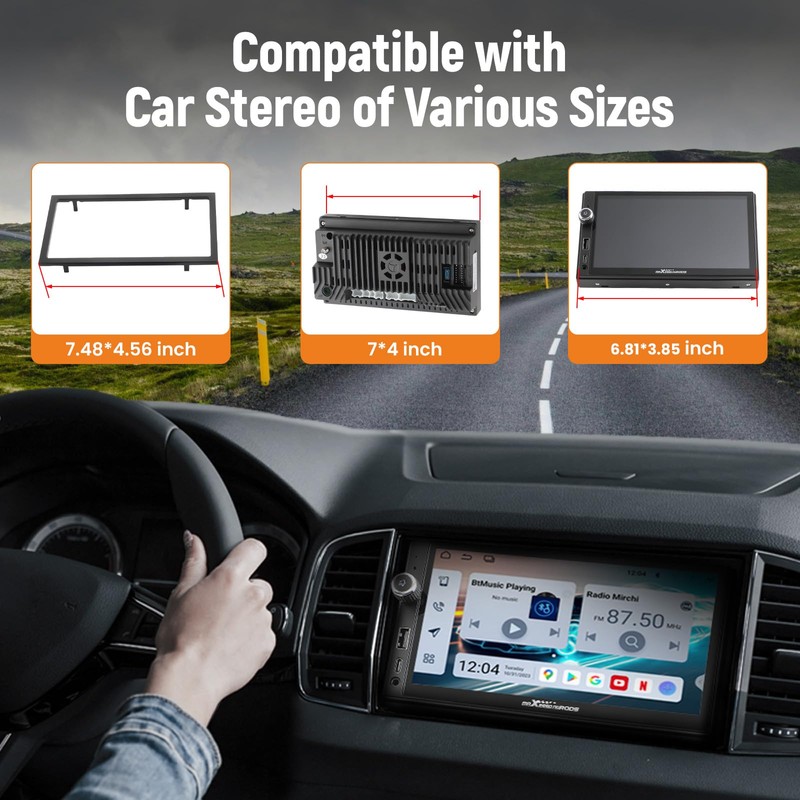 maXpeedingrods 7” Double Din Car Stereo with Apple CarPlay &