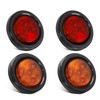 Partsam 4pcs 2" Round LED Side Marker Clearance Light Reflex,