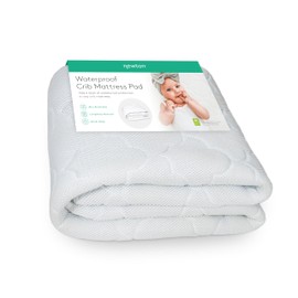 Newton Baby Waterproof Crib Mattress Pad | Ultra-Breathable Quilted Layer for Comfort & Universal Fitted Skirt for Secure Fit | Machine Washable | Crib Mattress Protector Pad Waterproof, 1 Pack