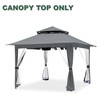 Grey Gazebo Replacement Cover Compatible with ABC 13x13 Pop Up