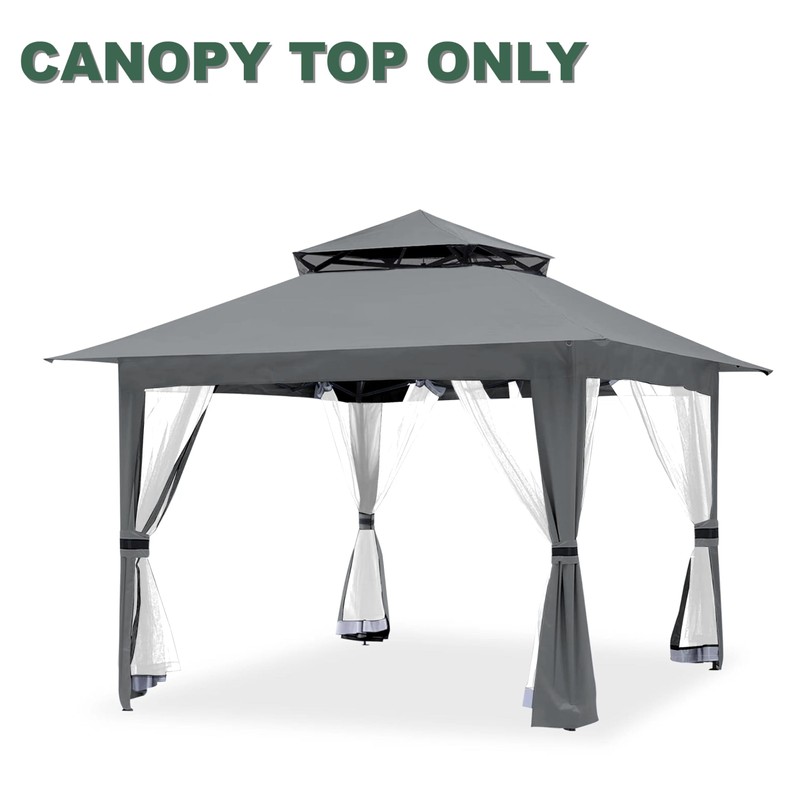 Grey Gazebo Replacement Cover Compatible with ABC 13x13 Pop Up