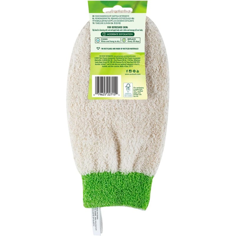 EcoTools, Bath and Shower Mitt, Guante para Baño, Limpieza Profunda,