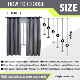 Anytime Home Curtains Blackout and Sheer Layered Solid Window Curtain Panel Pair with Grommet Top, 52Wx63L,Navy Blue