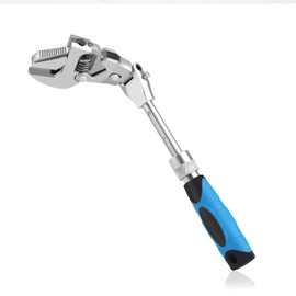 Petyoung Retractable Wrench, Adjustable Ratchet Wrench with 180° Rotating Head Crescent Wrenches Cr-V Chrome Vanadium Steel