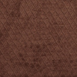 A913 Chocolate Brown Diamond Stitched Velvet Upholstery Fabric by The Yard