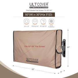 ULTCOVER Waterproof Outdoor TV Cover for 50-54 inch Outside Flat Screen Televisions with Mounts and Stands