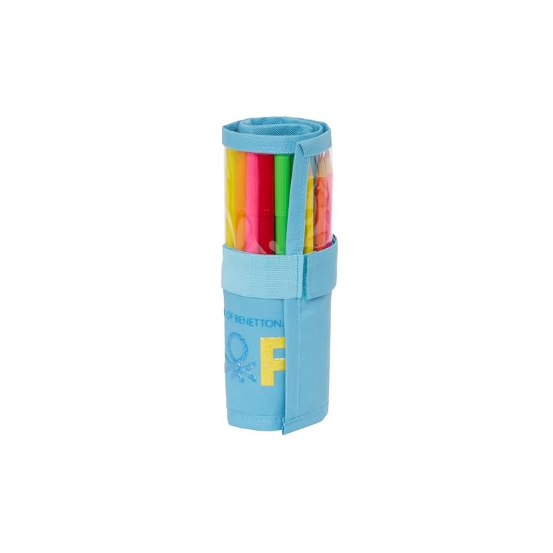 Safta Benetton Spring - Useful Roll-up Pencil Case Included, Pencil