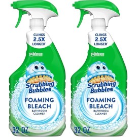 Scrubbing Bubbles Foaming Bleach Bathroom Cleaner, 32oz Spray – (Pack of 2)