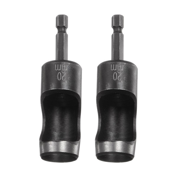 HARFINGTON 2pcs Leather Hollow Punch 1/4 Hex Shank for Drills,