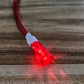 Gebildet 20pcs LED Indicator Light 10mm Energy Saving LED Indicator Light Voltage AC/DC 12-24V Current Square Mounting Hole Size 10mm (Red)