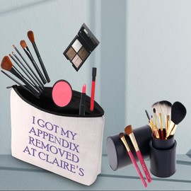 PWHAOO Mental Health Makeup Bag I Got My Appendix Removed At Claire’s Cosmetic Bag Mental Health Awareness Gift (Got My Appendix B)