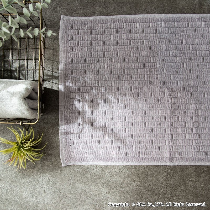OKA Ag+ Bleach Towel Bath Mat, Approx. 15.7 x 23.6