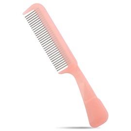 The Hair Doctor Handle Comb with silky smooth rotating teeth reduces hair breakage and hair loss (30 Stainless Teeth, Pale Pink) Stainless-Steel Teeth