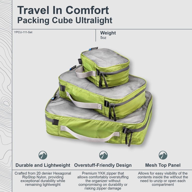 COCOON Packing Cube Ultralight Set - Packing Bags Olive Green