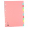 Rexel Whitebox A4 Manilla Divider 12-Part Pink With Multi-Colour Tabs