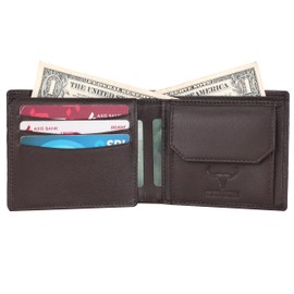 MAWESHI Genuine Leather Wallet for Men | Bi-Fold RFID Blocking Wallet Handcrafted I Multiple Credit/Debit Card Slots…, Brown X, 4.5 inch by 3.5 inch, Casual