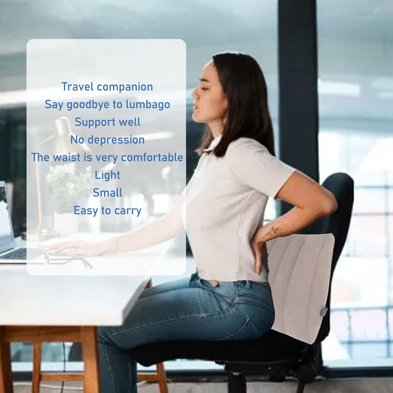Inflatable Lumbar Pillow Portable Inflatable Lumbar Support Pillow for Car
