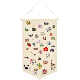 Suyika Brooch and Can Badge Storage Wall Pocket, Large Capacity, Hanging Type, Space-Saving, Brooch and Can Badge Display, Pin Wall Display, DIY Storage, Wall Decoration, Accessory Storage