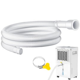 THDEING Dehumidifier Drain Hose - 5 FT with Cuttable Rubber Adapter & Connect Clamp,3/4 Inch FHT, Flexible Universal Drain Hose for Most Dehumidifier and Air Conditioner Brands