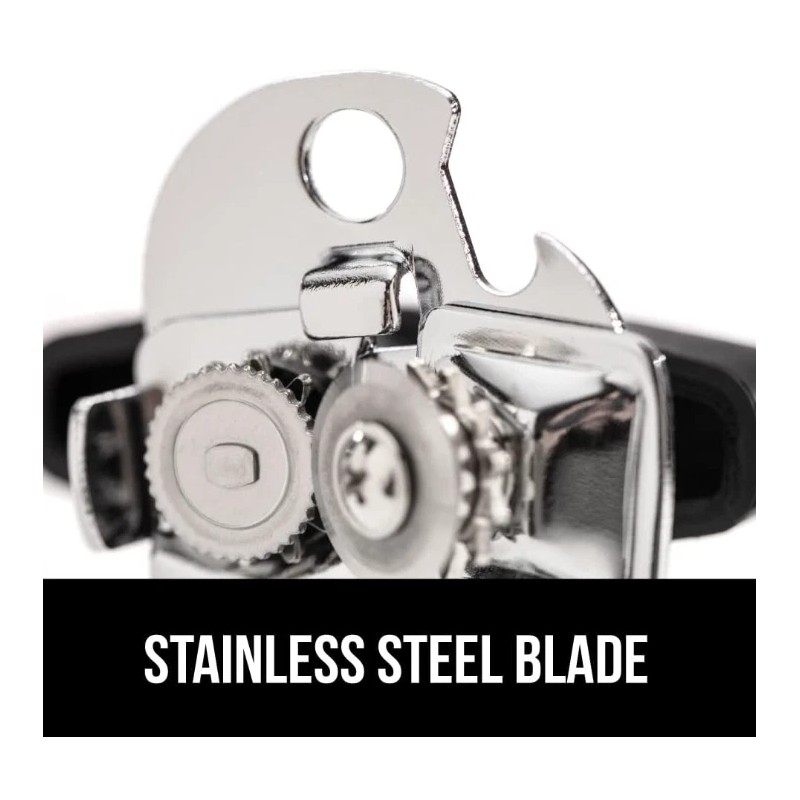 GORILLA GRIP Stainless Steel Can Opener, Smooth Edge, Easy Turn,