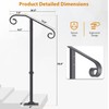 Zwinz Handrail Railing 38.8‘’H, Single Post Handrail Fits 1 or