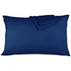Hafaa Pillow Cases 2 Pack Brushed Microfiber Plain Navy Pillowcases