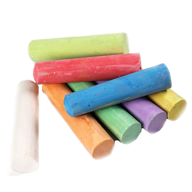 24 Coloured Chunky Chalks , Giant, Pavement, Washable, Fun for