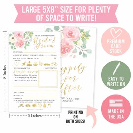 25 Floral Wedding Advice Cards - Bridal Shower Games, Wedding Guest Book Alternative, Wedding Card Boxes For Reception, Wedding Games For Guests Reception Advice For The Bride Wedding Table Decoration