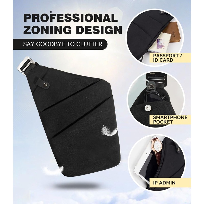 IUHFSIFS Upgrade Anti-Theft Bag 【0 Load - Comfortable Ergonomics】 Anti-Theft