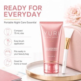 YURI Collagen Night Wrapping Mask,Collagen Overnight Glass Skin Peel Off Face Mask, Elasticity & Hydration Care, All Skin Types Skincare