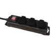 MCPOWER Power Strip 3-Way Switch IP44 Outdoor Black
