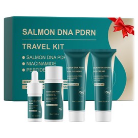 PDRN 4 Step Glow Kit, Moisturizing Mini Kit, Travel Size Skincare Set, Cleansing Oil, Cleanser, Serum, Cream, Daily Skin Care Trial Kit for Acne Prone, Sensitive Skin, Skincare Set for Glass Skin