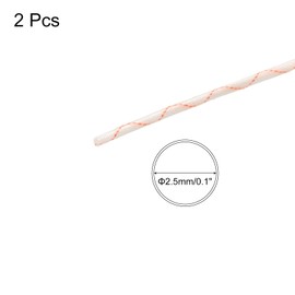 sourcing map Fiberglass Heat Shield Sleeve 0.9m x 2.5mm Insulation Protect Sleeving Pipe for Cable Wire Wrap, Pack of 2