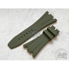 AP Bands Scuta 100% Rubber Strap Military Olive Green For Audemars Offshore - Long - 120mm x 80mm, Military Green