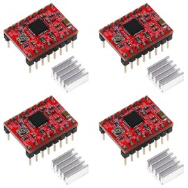 Motor Driver, A4988, Stepper Motor Driver Module, Stepper Motor Driver Module, 4 Pieces, Micro Stepping Motor, 3D Printer Accessories, Replacement Tips for 3D Printers, 3D Printer Kit, Cross Current