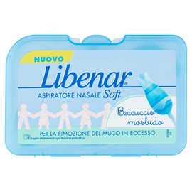 Libenar Aspirator for the Removal of Excess Mucus, for the Blocked Nose of Newborns, Suitable for Baby Nasal Washes, 1 Aspirator and 5 Filters