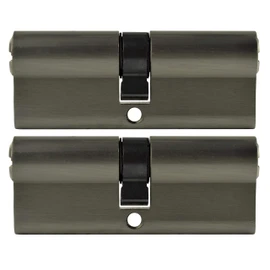 LÖWEN 80 mm 2x Cylinder Lock 40/40 Double Cylinder Simultaneous Locking Solid Lock Cylinder Including 10 Reversible Keys A:40 B:40 Set of 2 (80 mm 40/40, Profile Cylinder Set of 2 Simultaneous)