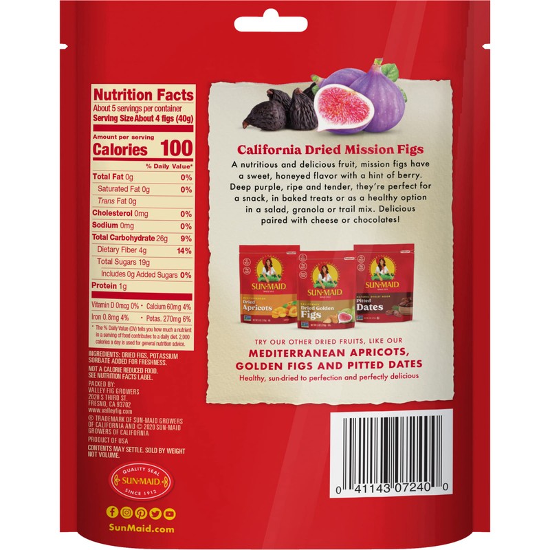 Sun-Maid California Dried Mission Figs, No added sugar, Non-GMO 7