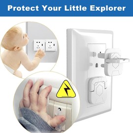 Unidades Protector de Enchufes,Protectores para Contacto Eléctrico, 50pcs-2 Orificios y 3 Orificios,Cubiertas de salida de plástico seguro para niños,Con Tirador Oculto para la familia y oficina (A)