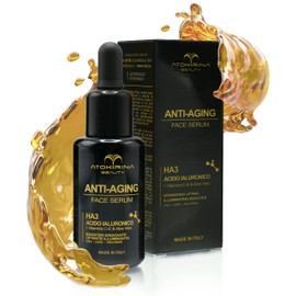 ATOKIRINA Face Booster Anti-Ageing Serum 30 ml Hyaluronic Acid 3P Pure with Organic Vitamin C/E, Natural 99% Plumping Effect Anti-Wrinkle Lifting Appiates Dark Circles Bags for Men / Women