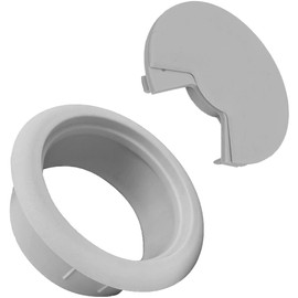 CordAway Round Plastic Desk Grommet Ideal for Home Office, Computer, Gaming, Home Theaters & Entertainment Centers Adjustable, 2" Diameter, 1-1/8" deep, Gray, 5/Pack