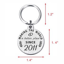 ABNTY 13th Birthday Gifts, 13 Year Old Birthday Keychain, Born in 2011 Birthday Gifts for Boys Girls, 13th Birthday Decorations