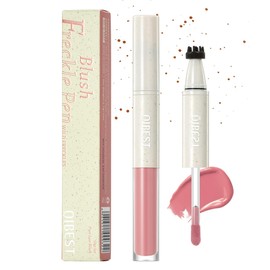 Freckle Stamp & Blush Pen – 2-in-1 Liquid Freckle Makeup Pen and Cream Blusher for Natural Effortless Sun-Kissed Look, Long-Wearing, Smudge-Resistant Makeup (# 01)