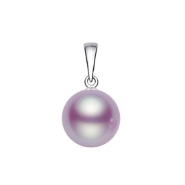 14k White Gold AAAA Quality Lavender Freshwater Cultured Pearl Pendant for Women (12-13mm) - PremiumPearl