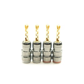 ONKODO BP-208BG 24K Gold Plated Banana Plugs (Beryllium Copper) (Set of 4)