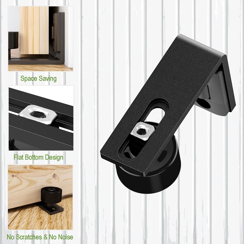 LQKUMJG Sliding Barn Door Floor Guide Wall Mount Hardware Adjustable