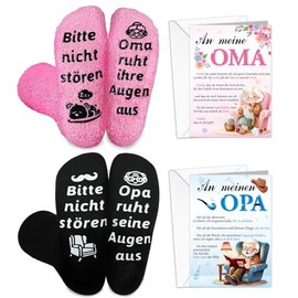HOWAF Grandma and Grandpa Gifts, Grandma Grandpa Socks, Funny Grandma Socks, Grandma Sockenk, with Card, Grandma Card, Grandpa, Christmas Gifts for Grandma and Grandpa, Grandparents Birthday