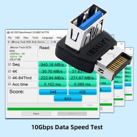 CY USB 3.1 Front Panel Header Male Type-E to Type-A USB3.0 Female Data Adapter Down Angled 90 Degree for Motherboard